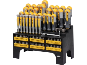 Zestaw wkrętaków VOREL 100 szt. płaskie krzyżakowe TORX grzechotka CrV 60750