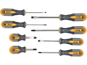 Zestaw wkrętaków VOREL 8 el. płaskie krzyżakowe magnetyczne stal CrV 60782