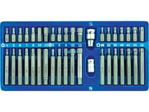 Zestaw kluczy VOREL 40 el bity HEX TORX SPLINE nasadki CrV 66400