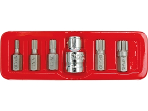 Klucze SPLINE VOREL zestaw 6 szt. nasadki bity specjalne M5 M12 66760