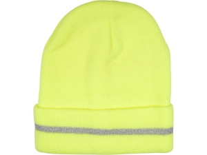 Czapka zimowa VOREL typu beanie wywijana żółta akryl uniwersalna 74233