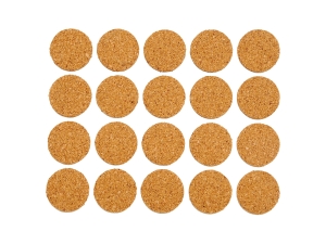 Podkładki korkowe VOREL samoprzylepne 20mm okrągłe pod mebel 20 szt. 74802