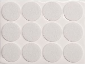 Podkładki filcowe VOREL 28mm białe okrągłe samoprzylepne do mebli 12 szt.uk 74833