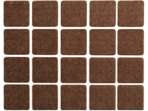 Podkładki filcowe VOREL samoprzylepne brązowe kwadrat 20x20mm 20 szt. 74861