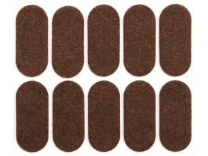 Podkładki filcowe VOREL samoprzylepne brązowe owalne 20x45mm 10 szt. 74866