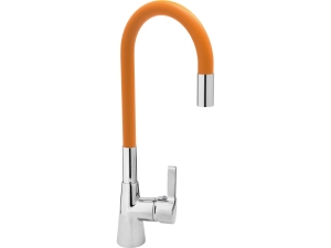 Bateria zlewozmywakowa FALA stojąca jednouchwytowa flexible orange 75708