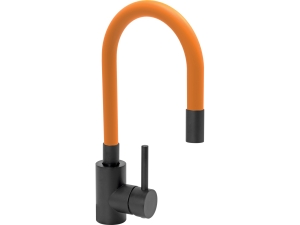 Bateria zlewozmywakowa FALA black flexible pomarańczowa jednouchwytowa 75778