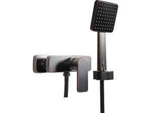 Bateria prysznicowa FALA retro black czarna ścienna zestaw natryskowy 75817