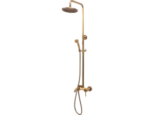 Zestaw prysznicowy FALA retro bronze z deszczownicą jednouchwytowa 75838