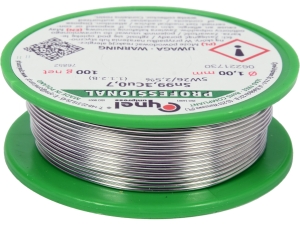 Spoiwo bezołowiowe cynel drut lutowniczy z topnikiem 100g średnica 1mm 76852