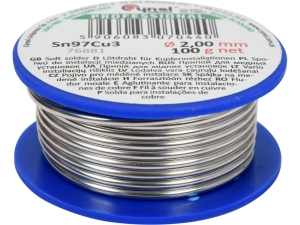 Spoiwo do miedzi toya cyna lutownicza z topnikiem 2mm 100g 76881