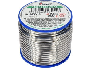 Spoiwo do miedzi cynel sn97cu3 drut lutowniczy 250g 2mm bezołowiowe 76882