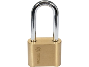 Kłódka szyfrowa jarzmowa VOREL 50mm mosiężna na 4 cyfrowy kod 77618
