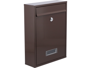 Skrzynka na listy VOREL pocztowa wrzutnia 36x26x8cm brązowa stalowa 78557