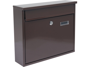 Skrzynka na listy VOREL wrzutowa 31x36x10cm brązowa stalowa 2 kluczyki 78577