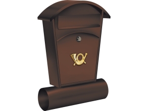 Skrzynka na listy VOREL z gazetnikiem brązowa 480x280x80mm duża 78592