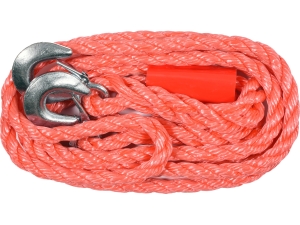 Linka holownicza VOREL pleciona 4m do 3500kg z hakiem czerwona 82200