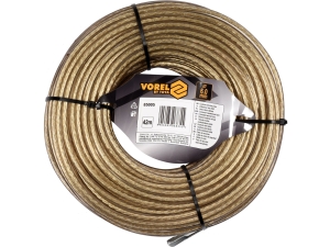 Linka celna stalowa VOREL 6mm 42m zakuta z osłoną PCV do plandeki 85005