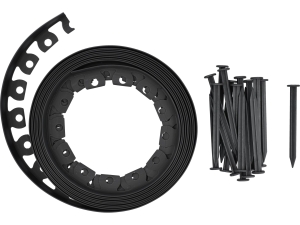 Obrzeże trawnikowe FLO ogrodowe czarne 10m 40mm zestaw 20 kotew 88710