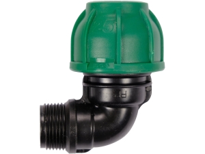 Kolano PP FLO 90° GZ 25mm x 3/4 cala do łączenia rur PE w instalacjach 88869