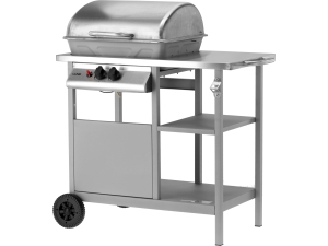 Grill gazowy LUND 2 palniki 5,5kW ruszt stalowy półki boczne S S 99658