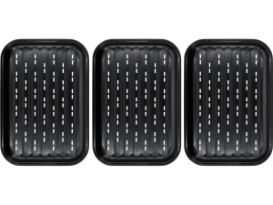 Taca do grillowania LUND stalowa prostokątna karbowana 3 szt. non-stick 99851