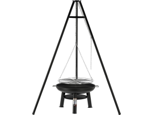 Grill wiszący LUND na trójnogu stalowe palenisko ruszt chromowany 56.5cm 99924