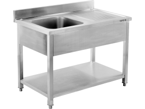 Stół ze zlewem YATO jednokomorowy gastronomiczny 1200x600mm nierdzewny YG-30901