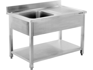 Stół gastronomiczny YATO ze zlewem jednokomorowy 1400x600mm YG-30902