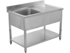 Stół ze zlewem YATO jednokomorowy gastronomiczny 1200x700mm nierdzewny YG-30904
