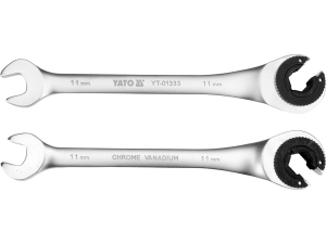 Klucz oczkowy otwarty YATO 11mm z grzechotką do przewodów CrV YT-01333