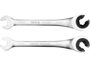 Klucz oczkowy otwarty YATO 13mm z grzechotką do przewodów CrV YT-01335