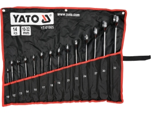 Zestaw kluczy płasko oczkowych YATO skręcone 14 szt. 10-32mm YT-01865
