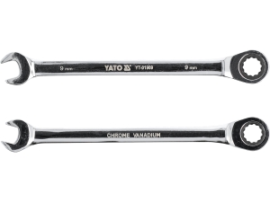 Klucz płasko oczkowy YATO z grzechotką 9mm 72t materiał CrV YT-01909