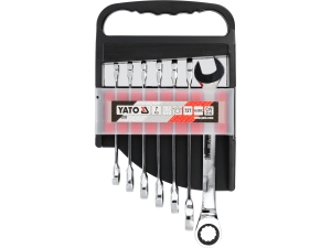 Zestaw kluczy płasko oczkowych YATO z grzechotkami 7 szt. 10-19mm YT-0208