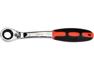 Klucz oczkowy odgięty YATO z grzechotką 10mm 72 zęby ergonomiczna rękojeść YT-02372