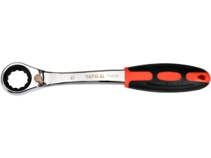 Klucz oczkowy odgięty YATO 19mm z grzechotką 72 zęby CrV YT-02381