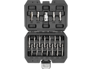 Zestaw bitów do obrobionych śrub YATO 19 el wykrętaki spiralne HEX TORX YT-04584