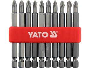 Groty do wkrętarki YATO zestaw bitów philips ph2 75mm 10 szt.uk stal s2 YT-0480