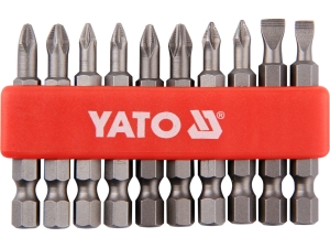 Zestaw bitów do wkrętarki YATO 10 szt. 50mm mix stal s2 non slip system YT-0483