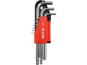 Zestaw kluczy imbusowych YATO HEX z kulką 9 szt.uk 1.5-10mm CrV YT-0505