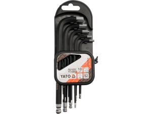 Zestaw kluczy imbusowych YATO HEX z kulką 10 szt. stal s2 powlekane YT-0560