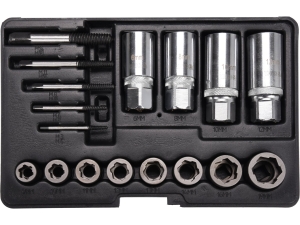 Zestaw wykrętaków do śrub YATO 17 szt.uk do zerwanych szpilek crmo CrV YT-06033