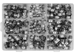 Obejmy zaciskowe z uchem YATO zestaw 170 szt. stal nierdzewna 5.8-21mm YT-067842
