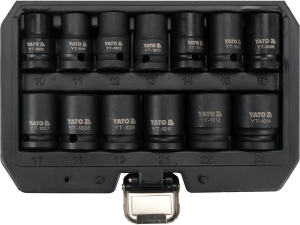 Zestaw nasadek udarowych YATO 1/2 cala 13 szt. 10-24mm sześciokątne YT-10251