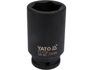 Nasadka udarowa długa YATO 3/4 cala 36mm sześciokątna stal crmo YT-1136
