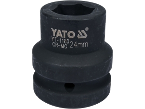 Nasadka udarowa długa YATO 1 cal 24mm sześciokątna stal crmo scm-440 YT-1180