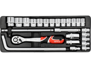 Zestaw narzędziowy YATO klucze nasadowe 1/2" 25 szt. CrV YT-12671