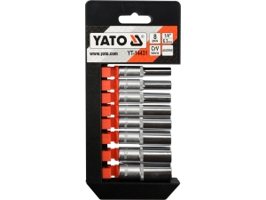 Zestaw nasadek długich YATO 1/4 cala 8 szt.uk system AS-Drive YT-14431
