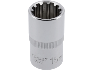 Nasadka SPLINE 1/2 cala YATO 15mm 12-kątna krótka stal CrV YT-1467